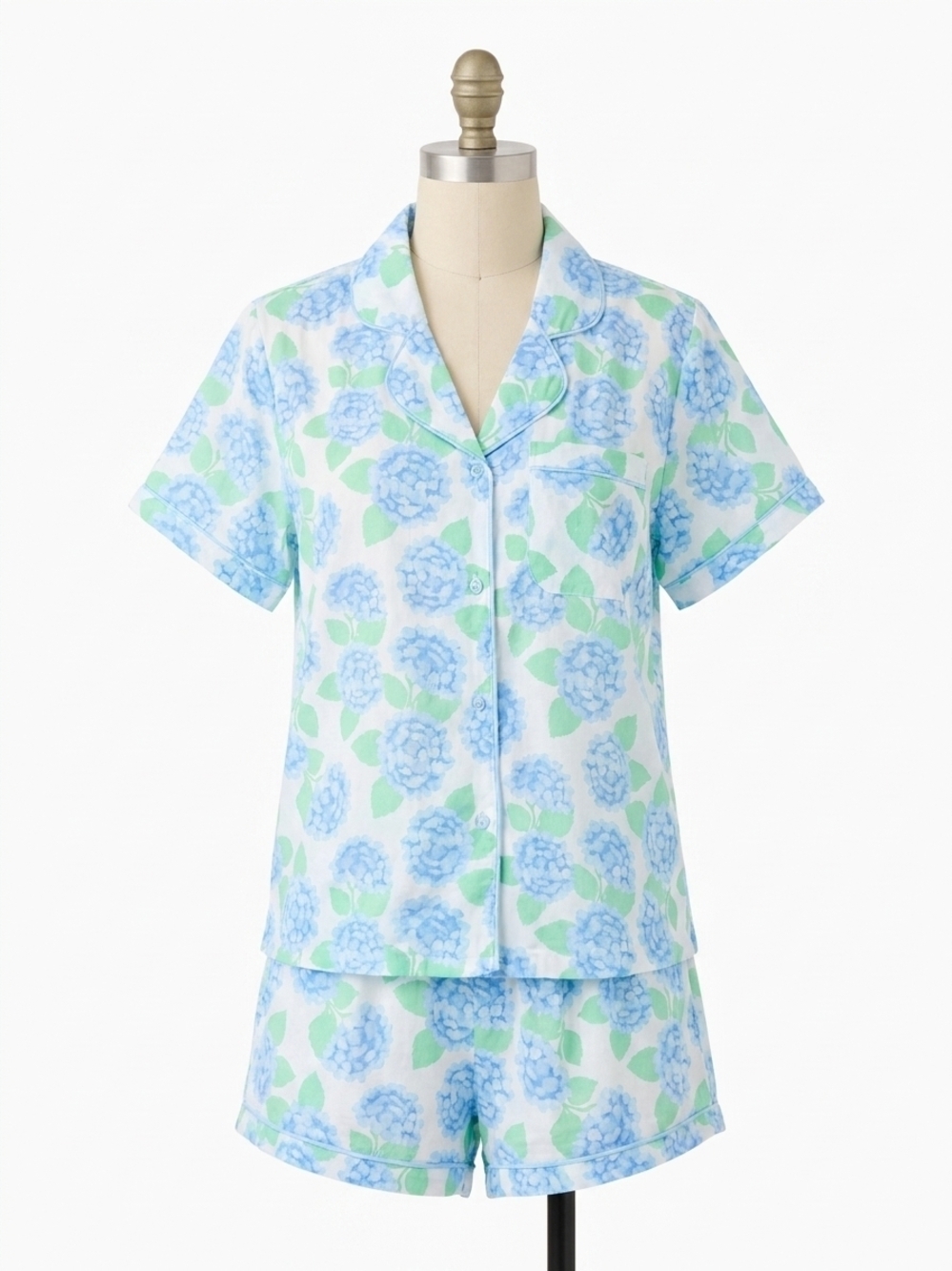 NEW MARY SQUARE charlotte pajama short set in summerfair blue